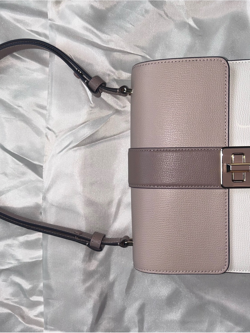 kate spade Two-Tone Taupe, Dark Taupe and White Shoulder Bag